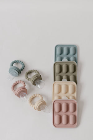 Silicone Food Teether & Ice Tray Set