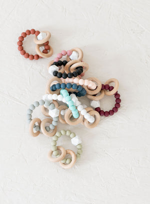 Silicone  Beaded Rattle Rings