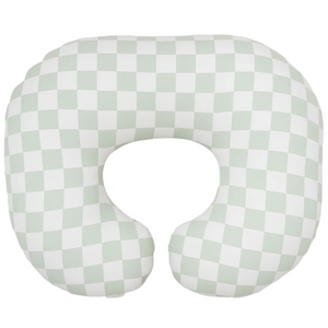 Leaf Green & White Checkered Nursing Pillow Cover