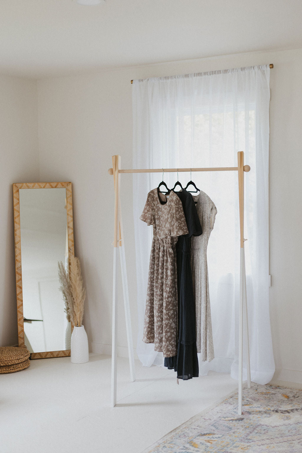 Mini Wooden Clothing Rack for Dress Up Clothes