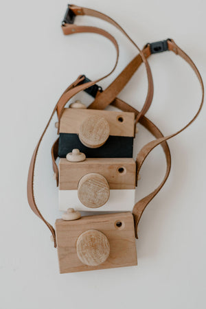 Wood & Leather camera/play camera/wooden play camera/toddler camera