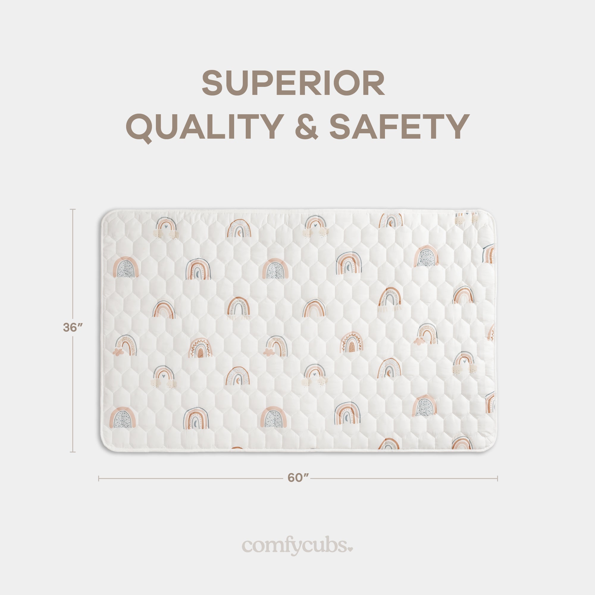 Play Mat with Non-Slip Bottom in Rainbow