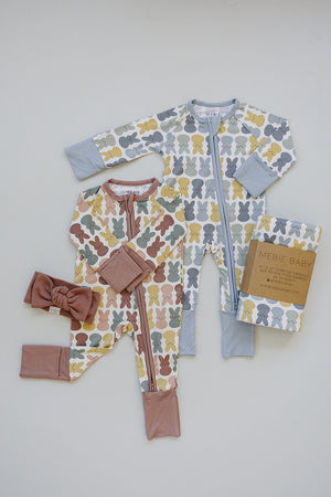 Dusty Rose Peep Bamboo Zipper