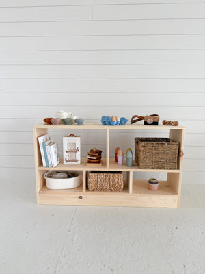 Wooden Toy and Book Organizer Shelf