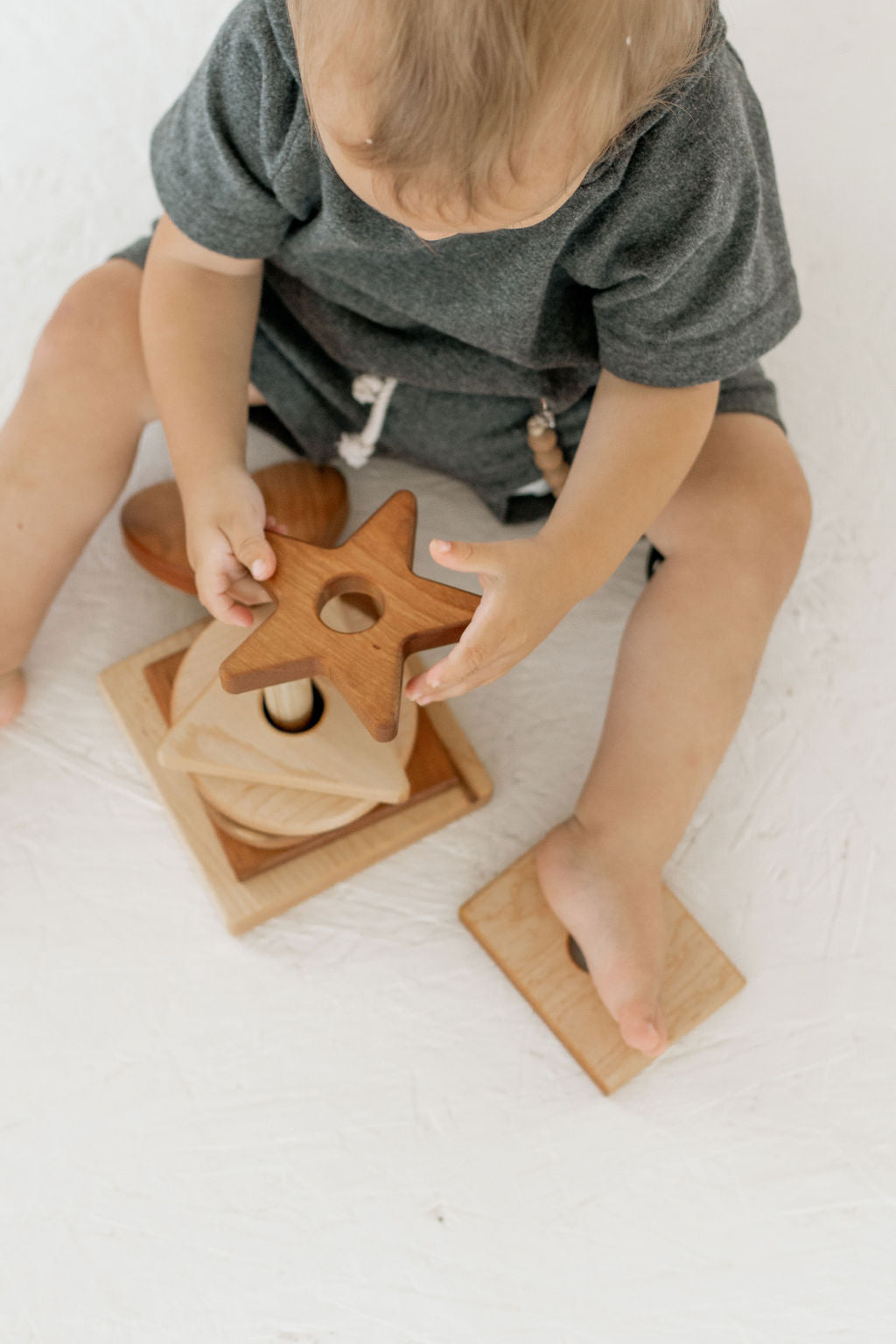 Wooden Shape Stacking Toy for Toddlers - ShopMyLittleSongbird