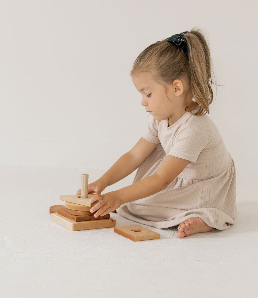Wooden Shape Stacking Toy for Toddlers - ShopMyLittleSongbird