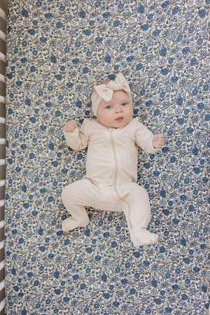 Bluebell Pointelle Bamboo Stretch Crib Sheet