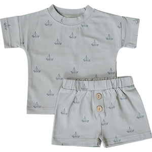 Sailboat Button Short Set