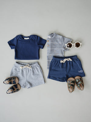 Grey Pocket Cotton Shorts