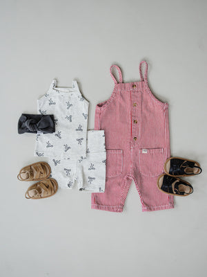 Red Stripe Overalls