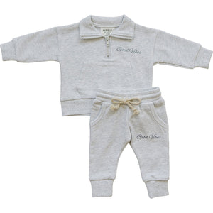 Good Vibes Quarter Zip French Terry Set