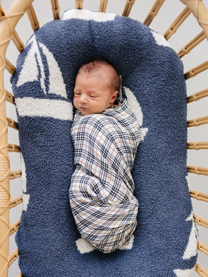 Vintage Plaid Muslin Swaddle Blanket