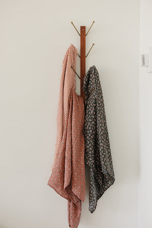 Vintage Pink Floral Muslin Swaddle Blanket
