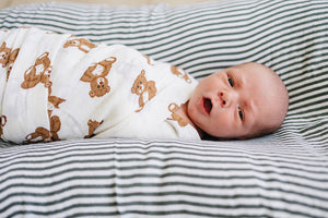 Teddy Bear Muslin Swaddle Blanket