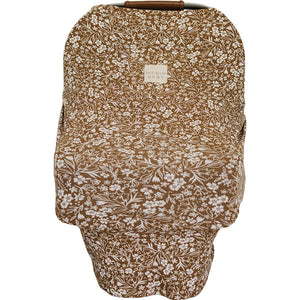 Brown Floral Ribbed Bamboo Multi-Use Cover