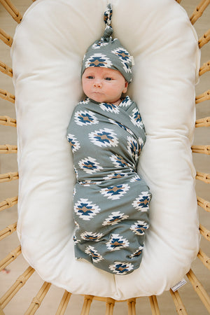 Southwest Aztec Ribbed Bamboo Stretch Swaddle