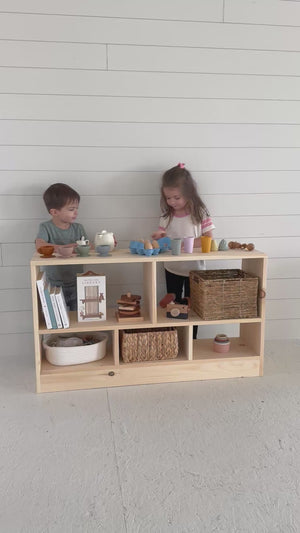 Wooden Toy and Book Organizer Shelf